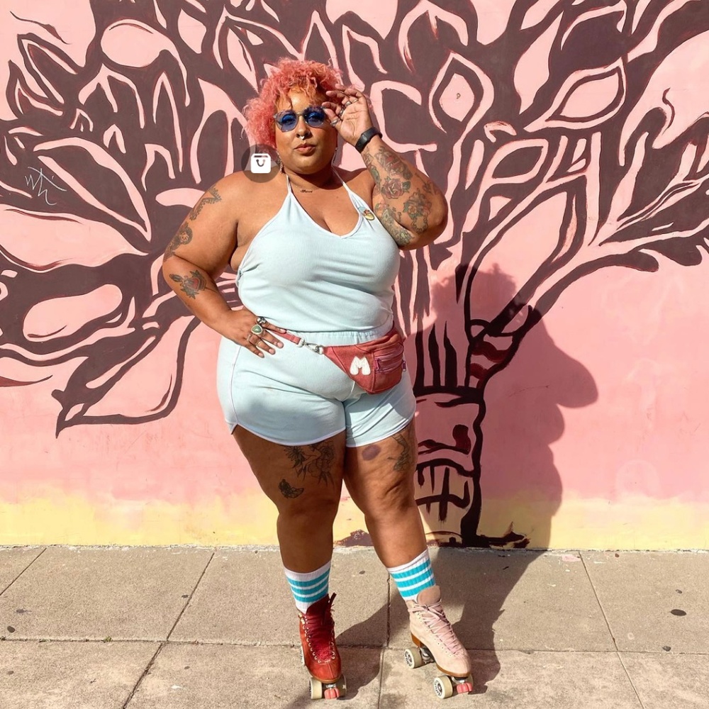 Moxi Ready to Roll Romper Sky Blue Sz XXL